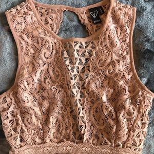 Backless lace crop top
